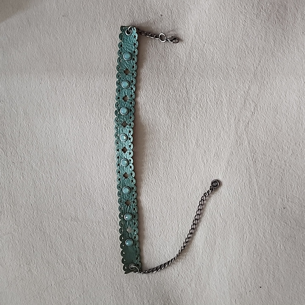 leather with stones choker